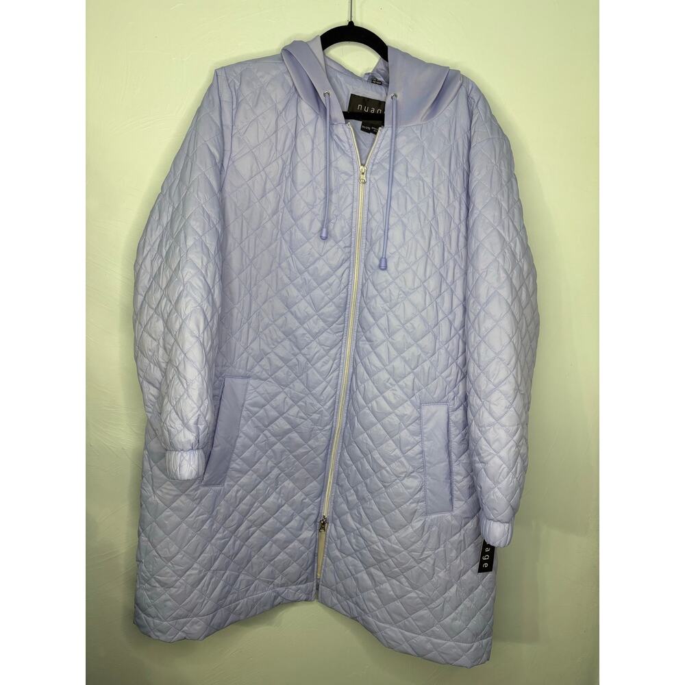 Nuage Zip Front Quilted Jacket Knit Hood Women's Plus Size 2X Purple Pastel NWT